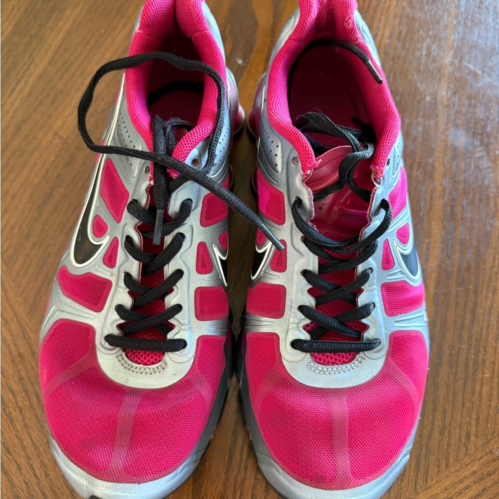 Nike Pink and Gray Athletic Shoes with Mesh Upper